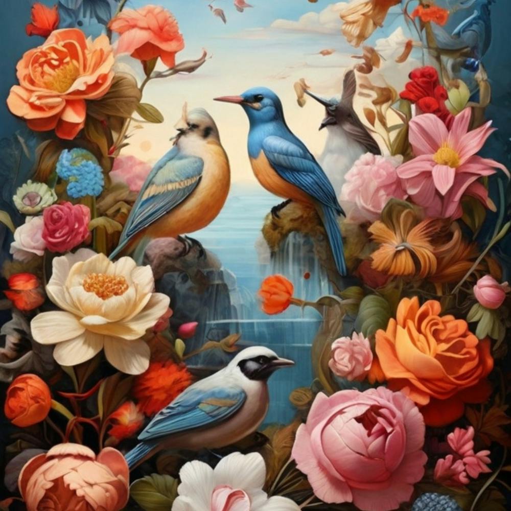 Birds And Flowers
