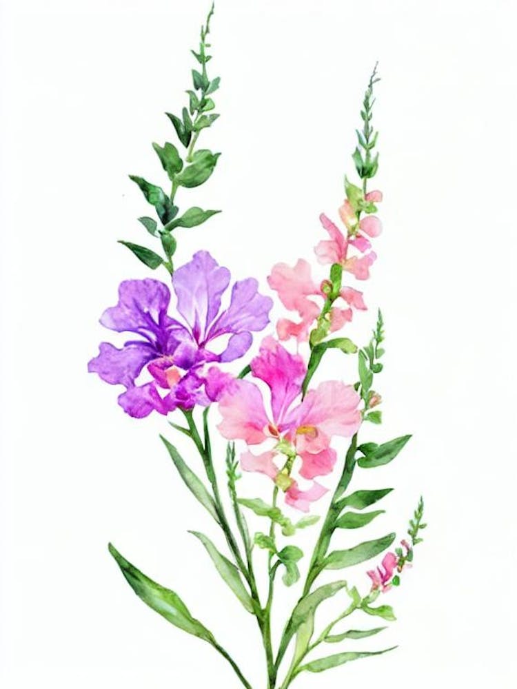 Snapdragons 2 Watercolour Flower
