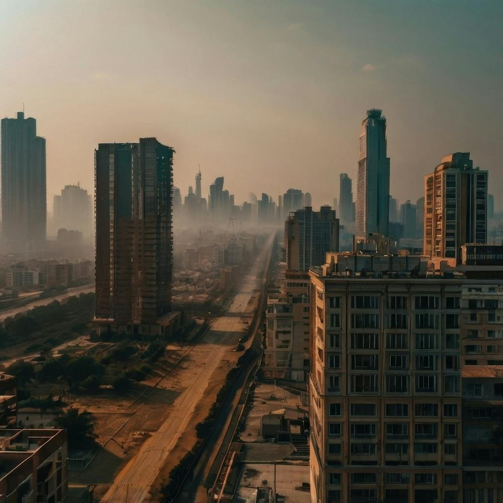 Aerial View Of A City 1