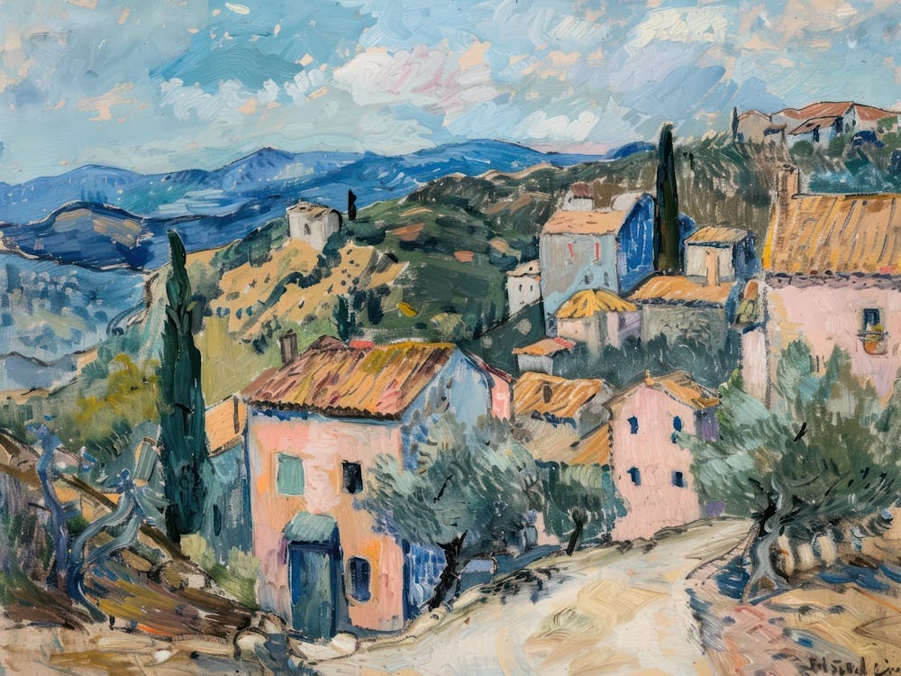 Countryside Comfort Painting Inspired By Paul Cezanne