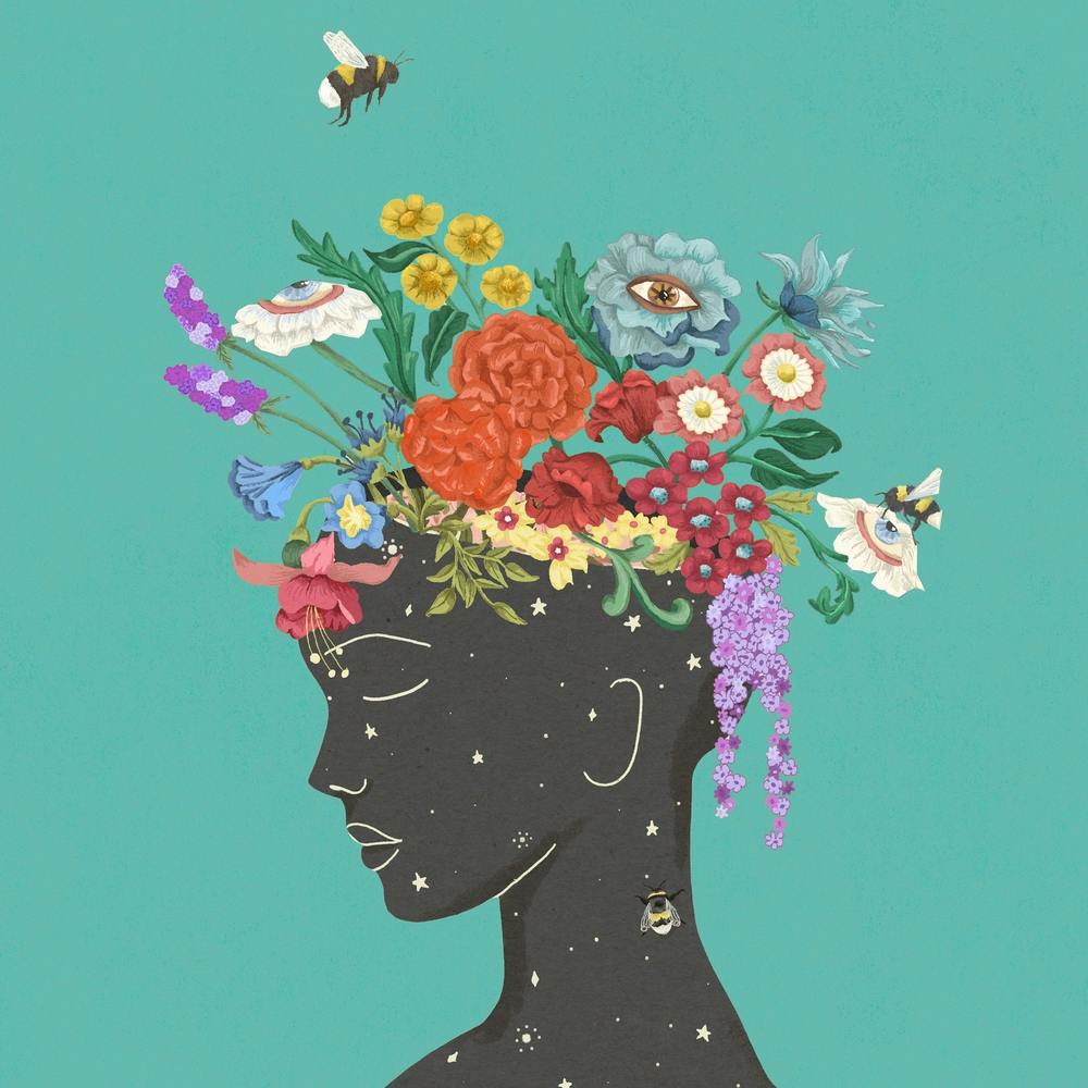 Flourish In Blue Square