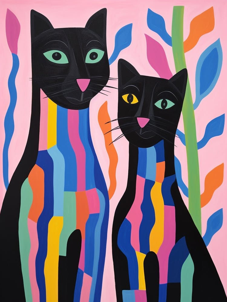 Colourful Kids Animal Art Black Panther