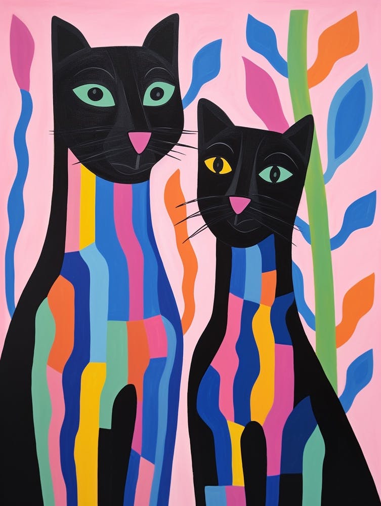 Colourful Kids Animal Art Black Panther