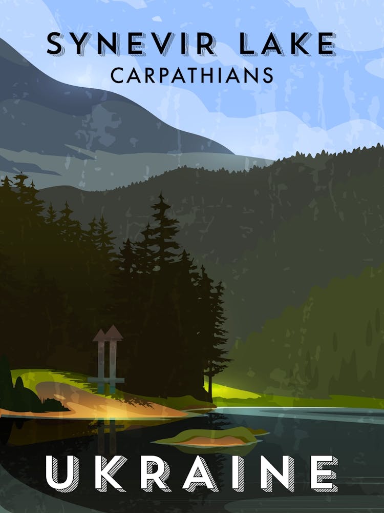 Ukraine(Україна) — Retro travel minimalist poster