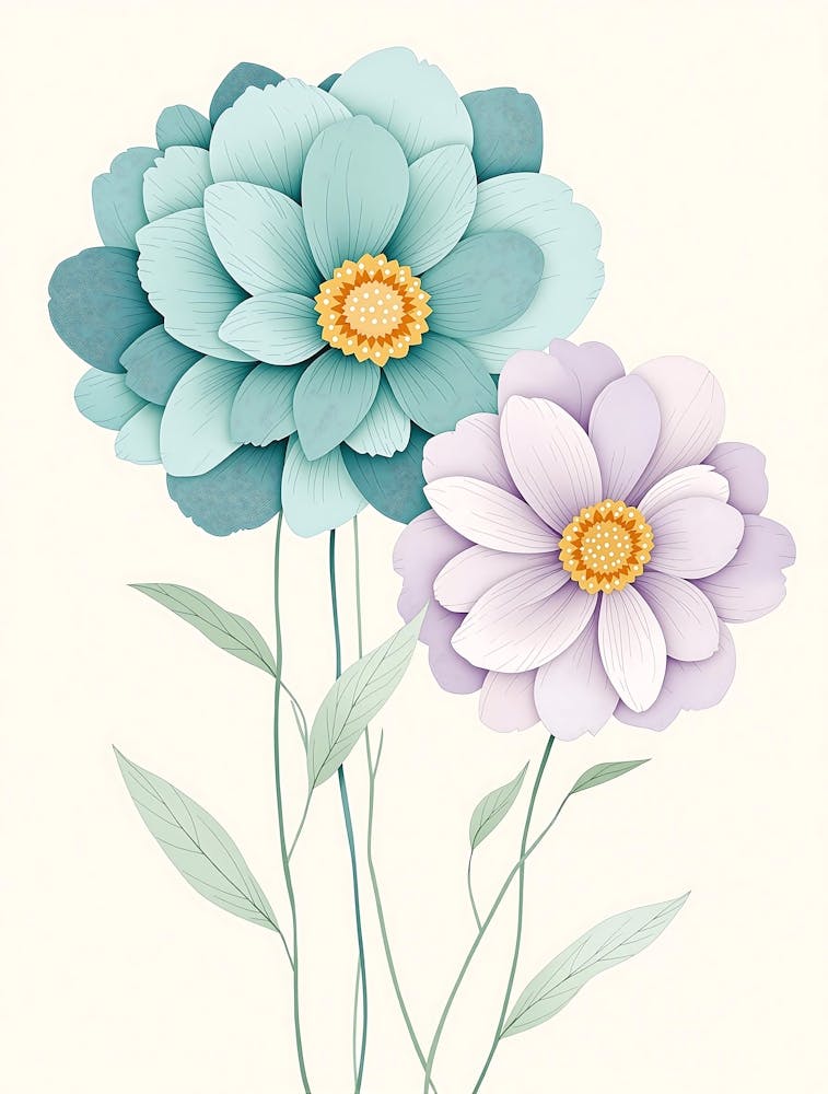 Elegant Soft-Toned Florals in a Minimalist Style