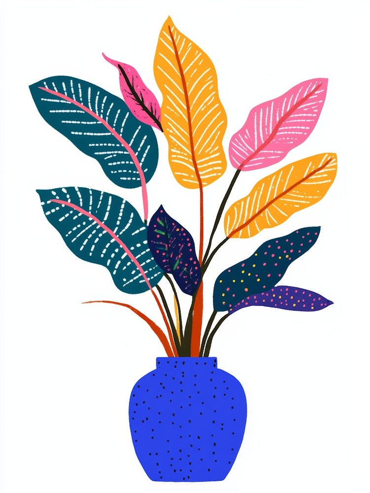Tropical Plants In A Vase