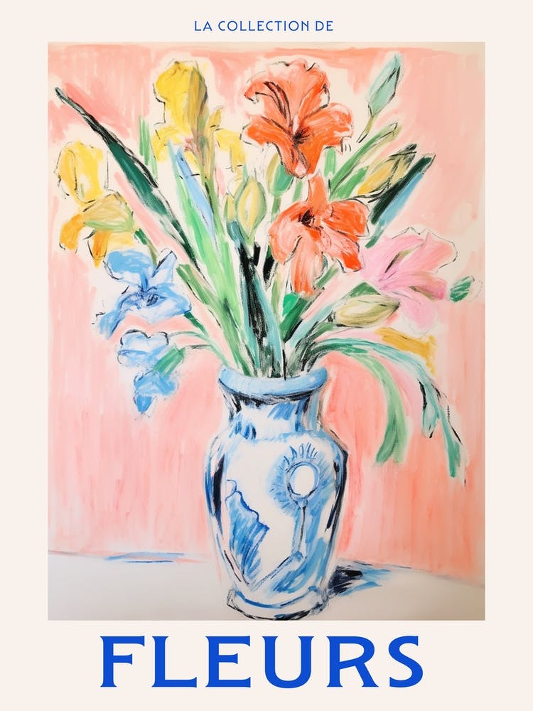 French Flower Poster Gladiolus