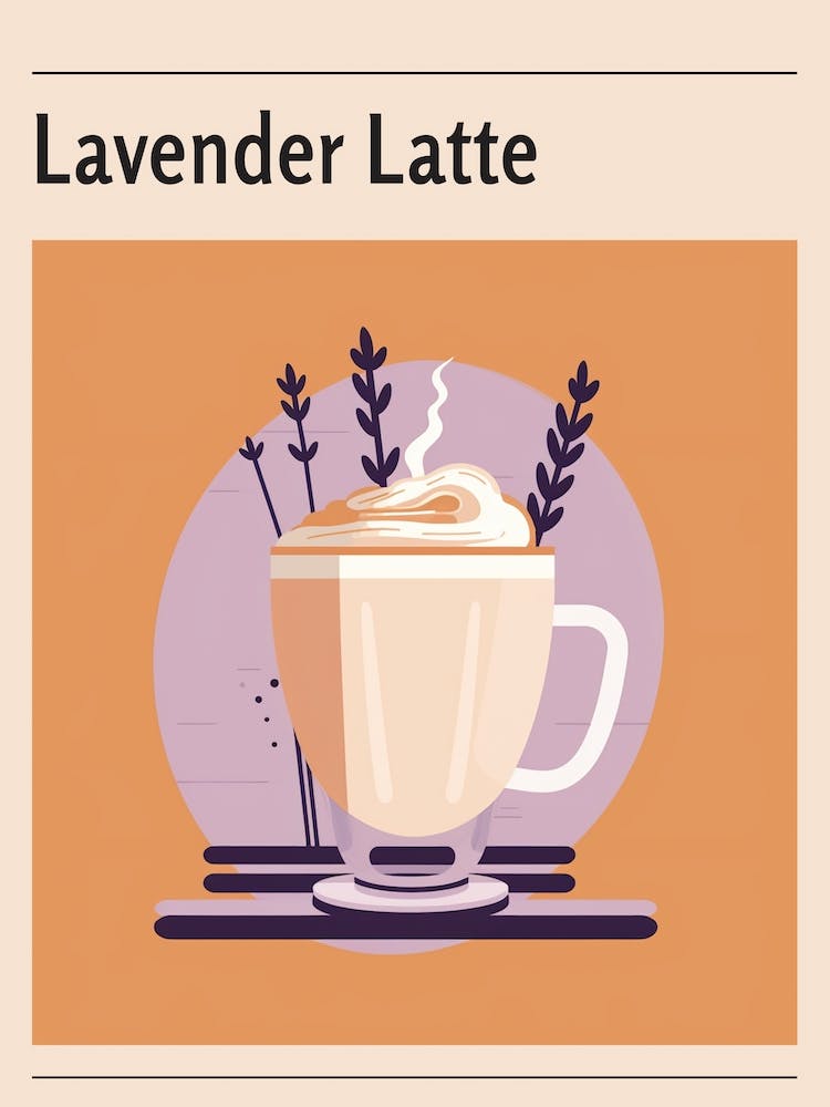 Lavender Latte Midcentury Modern Poster