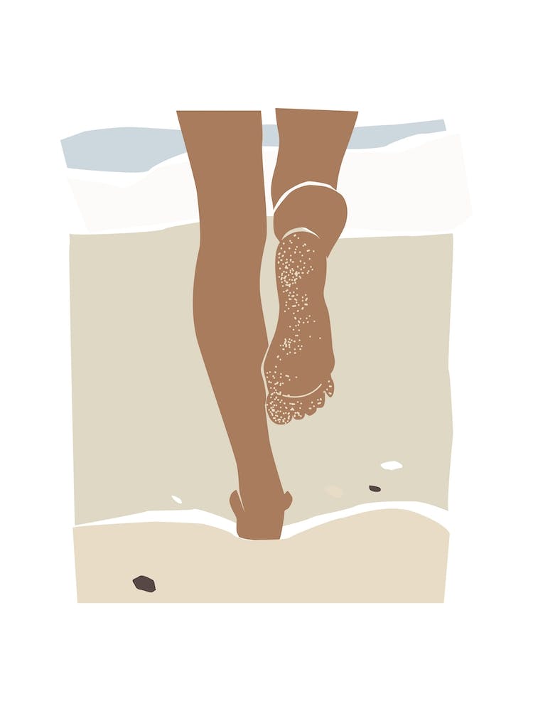 Promenade Estivale sur la Plage Jambes Découpées
