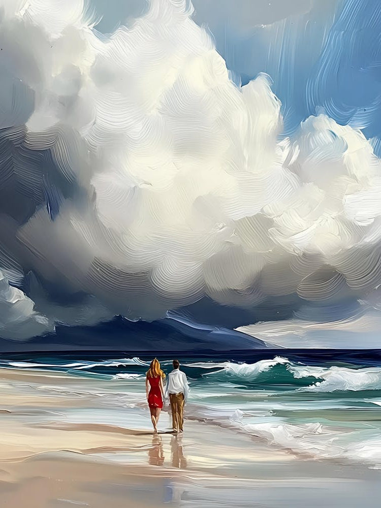 Couple Walking On The Beach