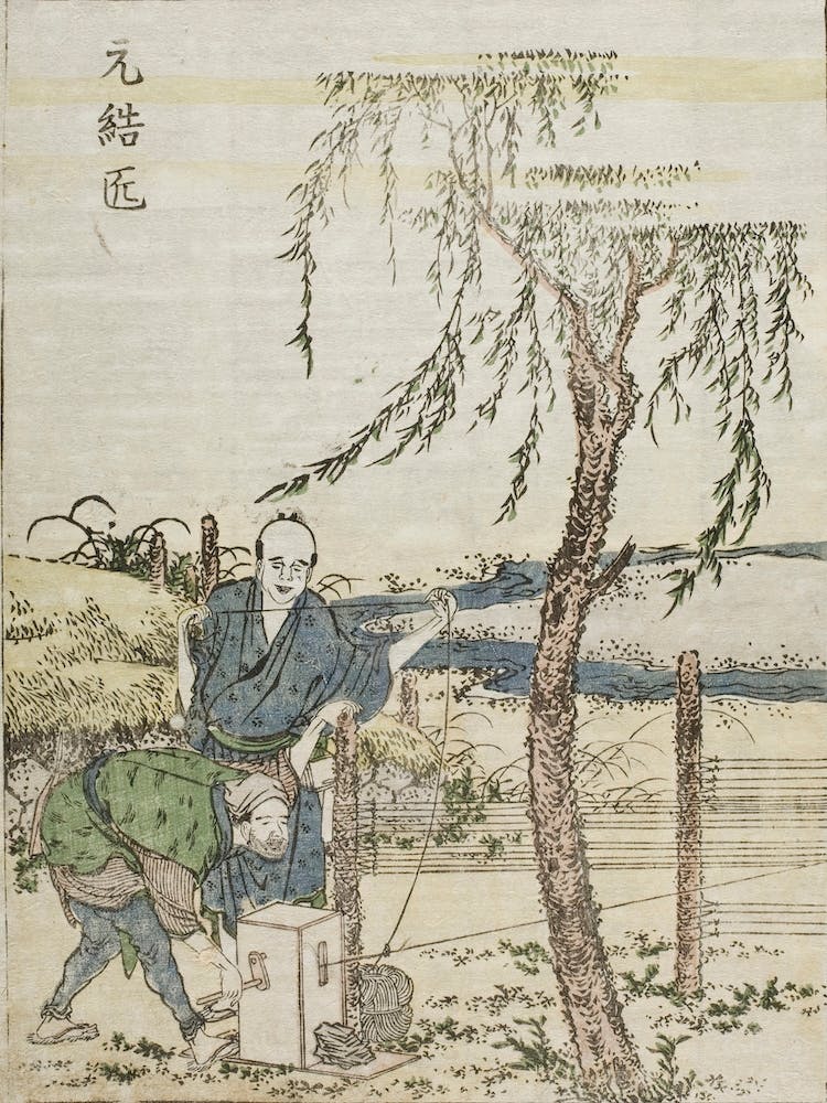 Paper Hair Cord Maker By Katsushika Hokusai