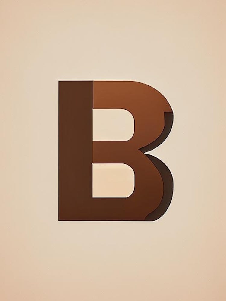 B  Letter, Alphabet Retro Minimal 2