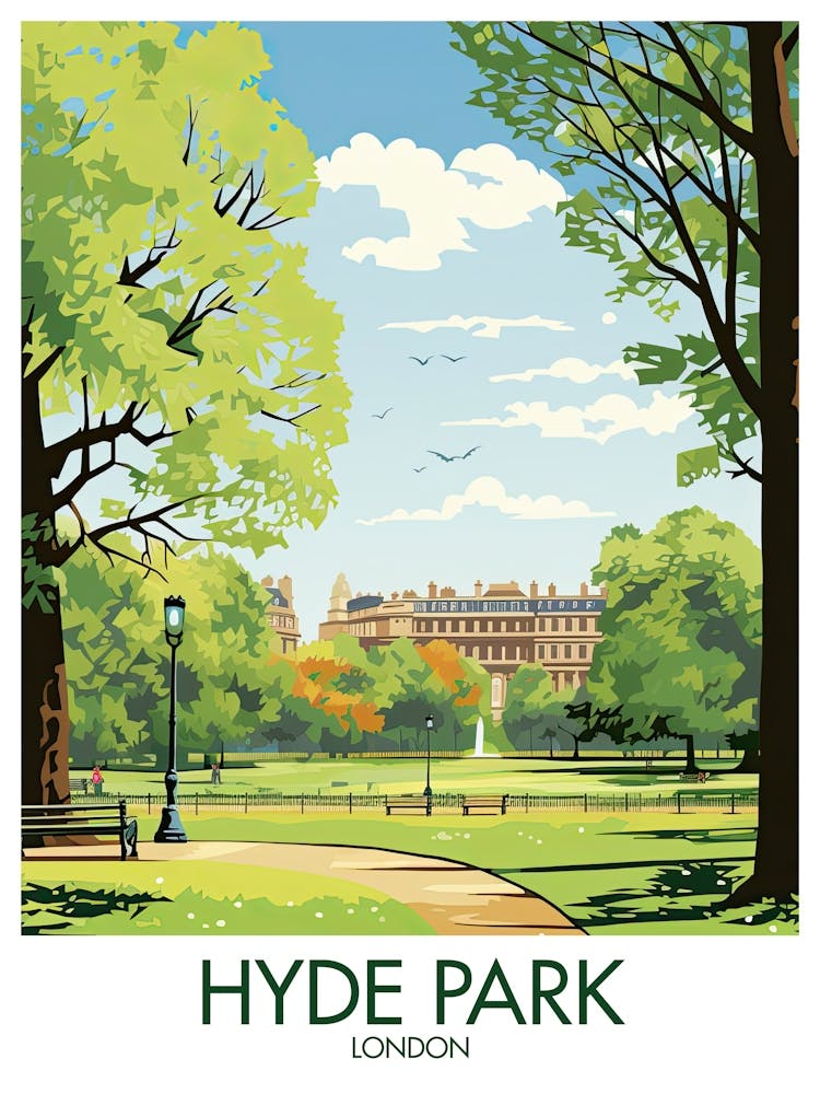 Hyde Park London Travel Print Gift