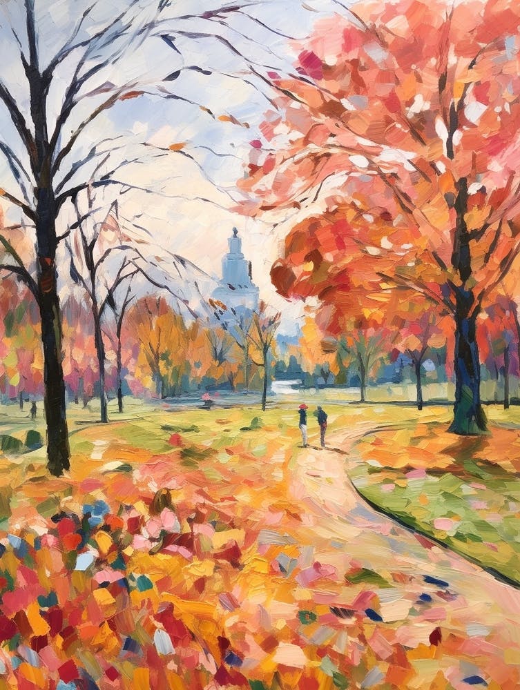 Autumn City Park Painting Regents Park London 4
