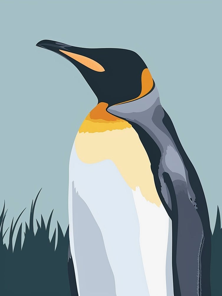 Emperor Penguin Signy Island Minimalist Illustration 3