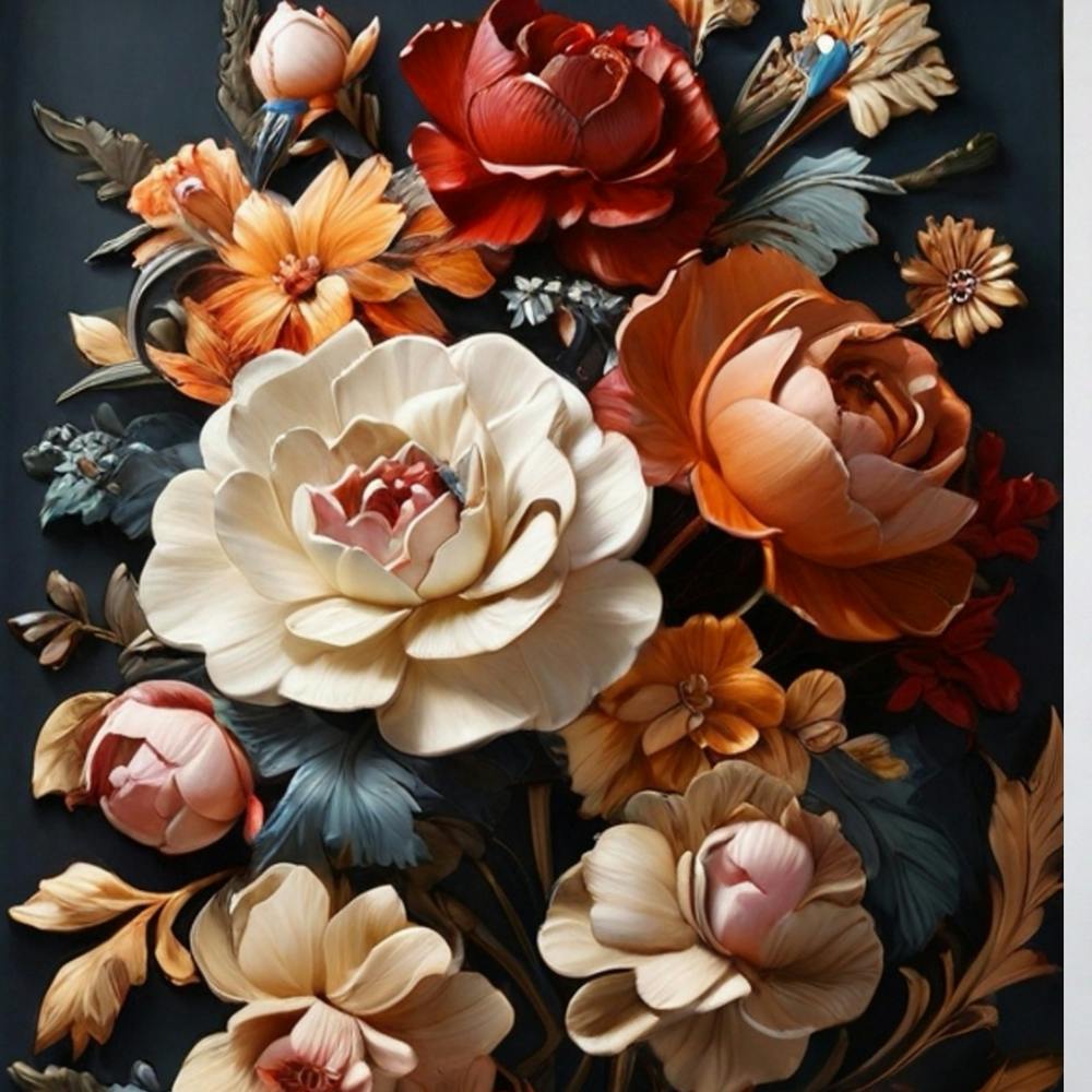 Flowers On A Black Background