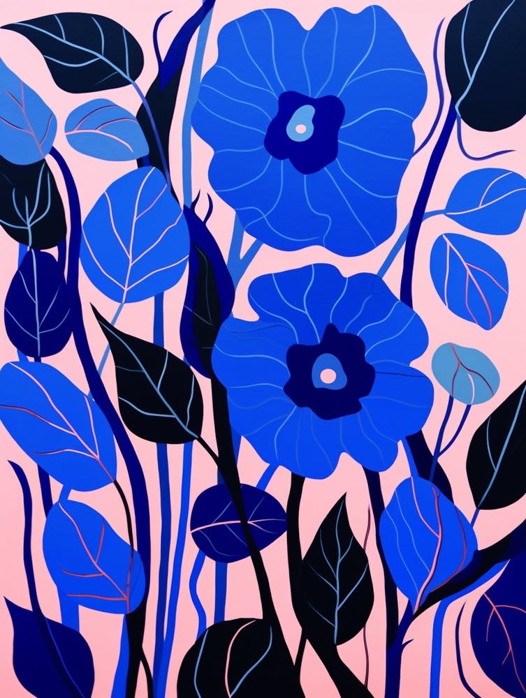 Blue Flower Illustration Morning Glory 5