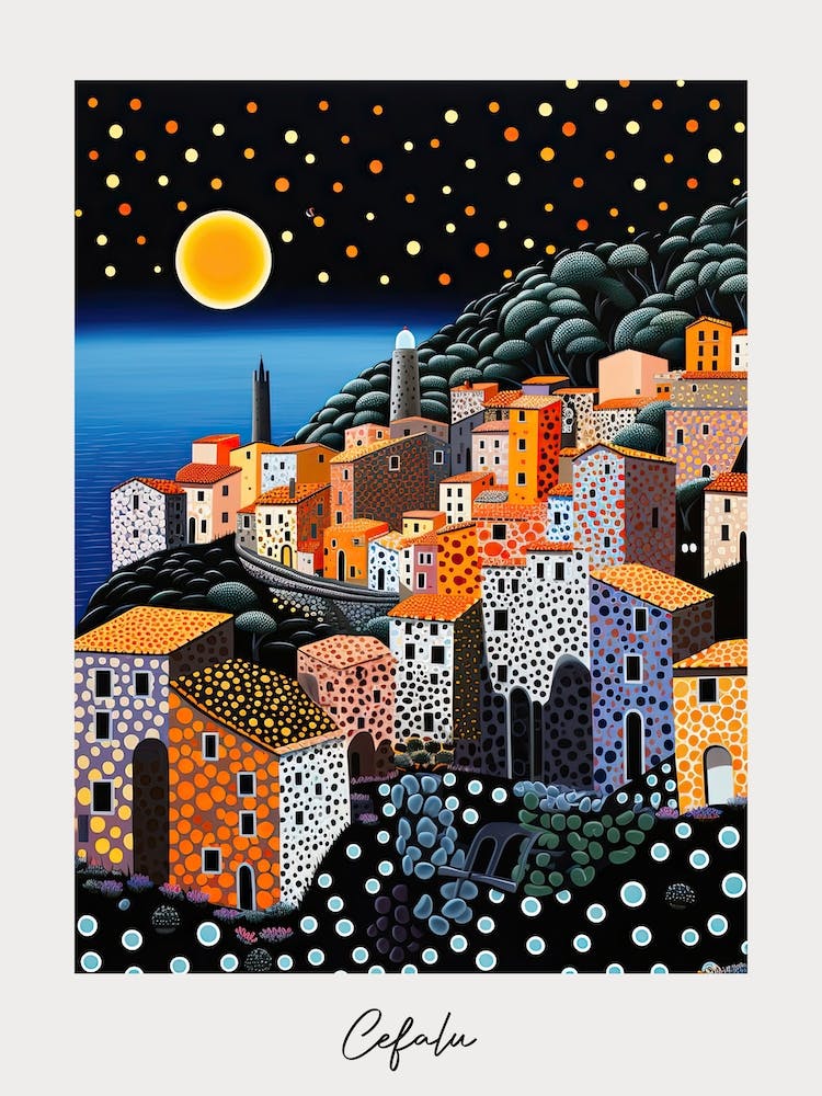 Poster Of Cefalu, Italy, Illustration In The Style Of Pop Art 2