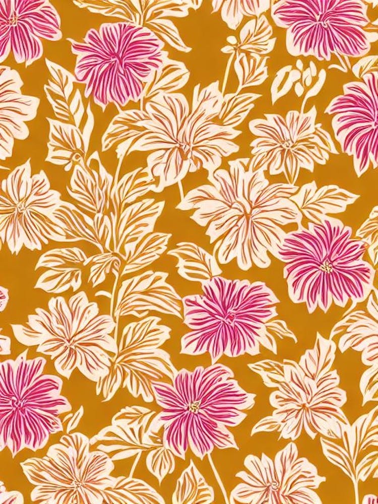 Hosta Floral Print Retro Pattern 2 Flower