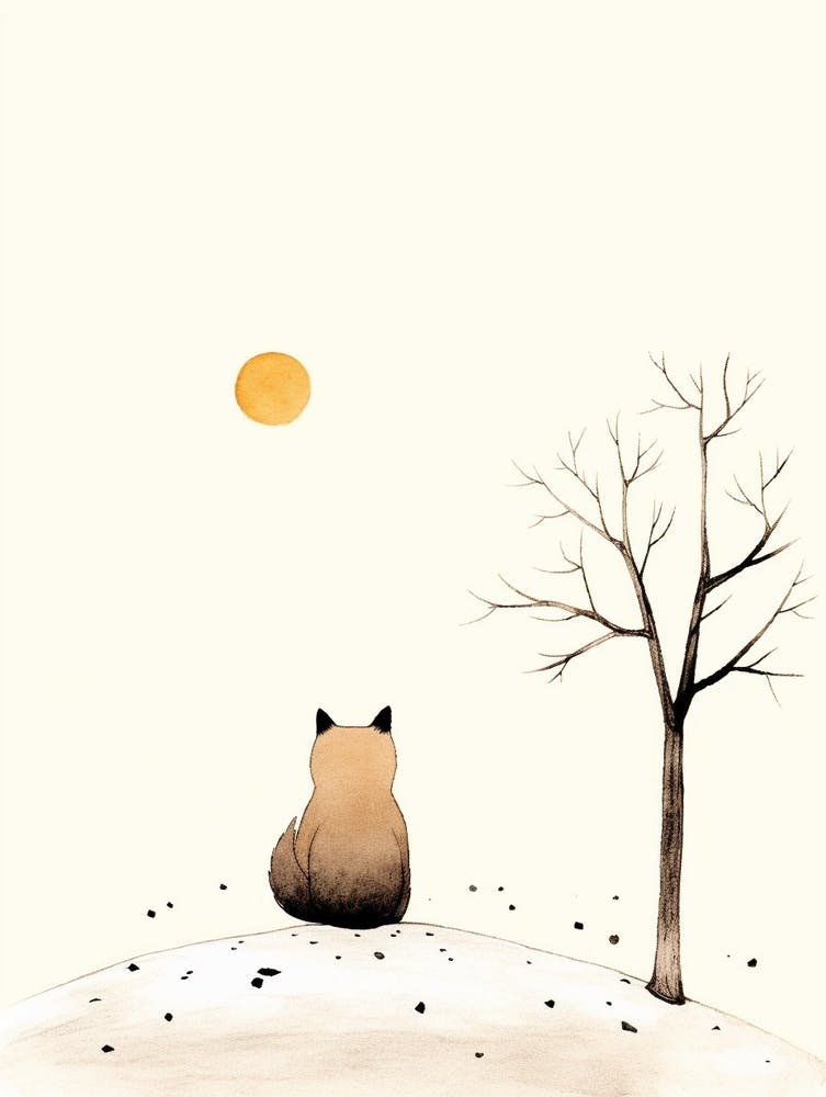 Cute Minimal Fox Illustration 2