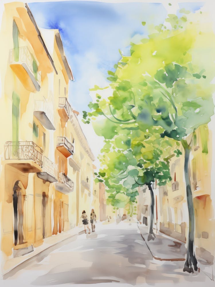 Pescara, Italy Watercolour Streets 1