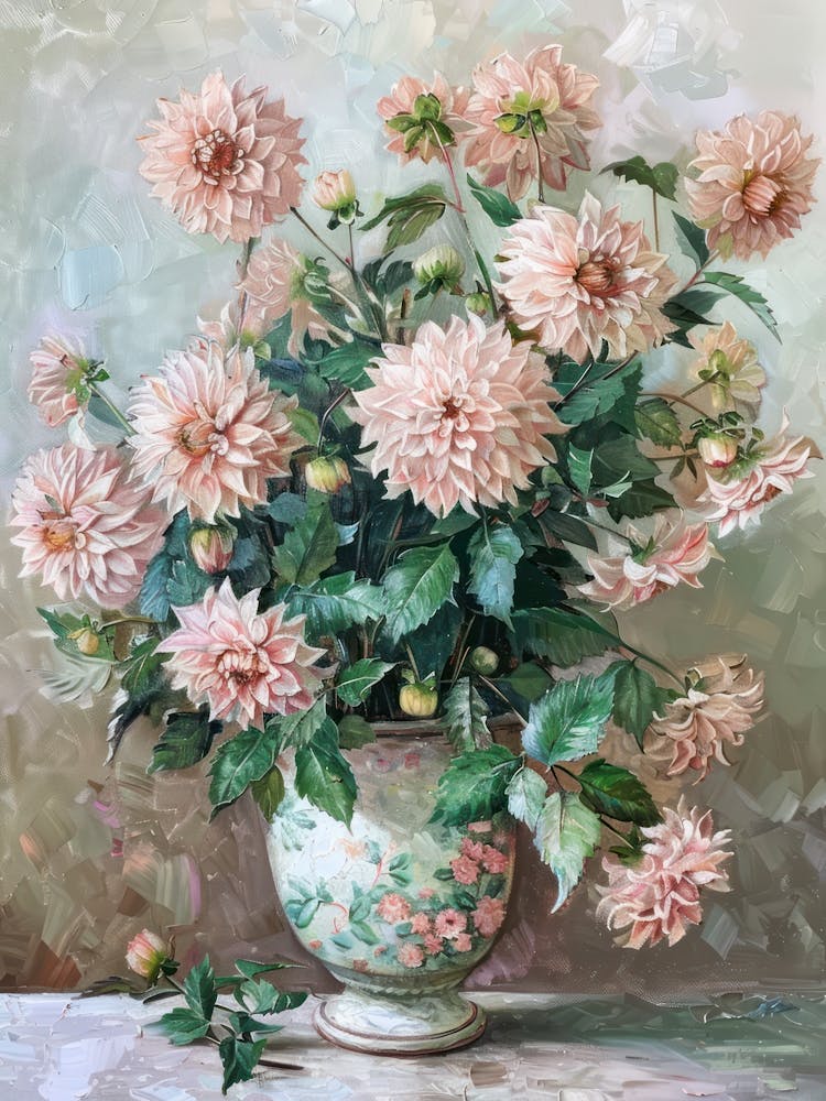 Eine Welt der Blumen Dahlie 4 Gemälde