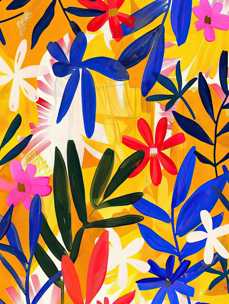 Neon-Botanisches im Matisse-Stil