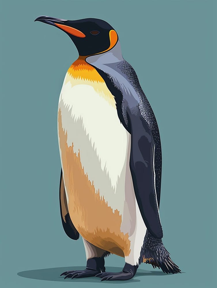Emperor Penguin Cuverville Island Minimalist Illustration 2