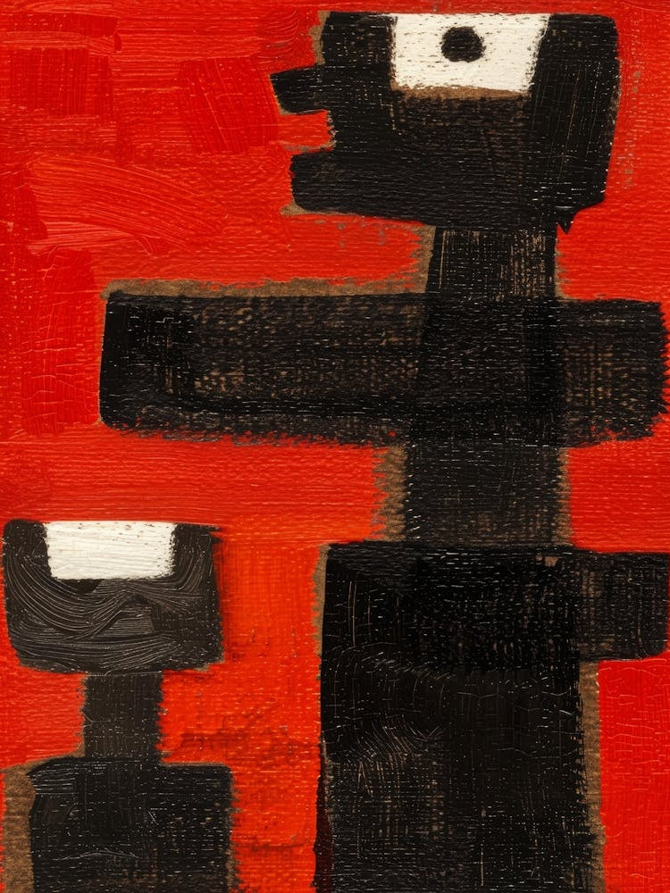 Black And White Abstract Painting 20