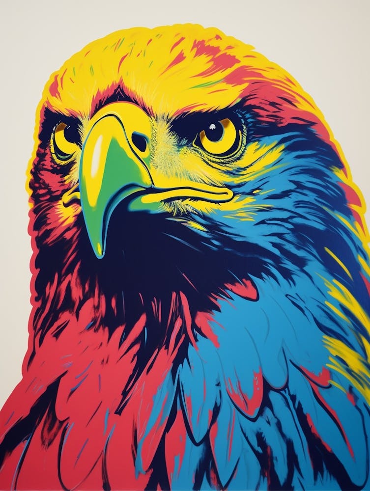 Andy Warhol Style Bird Golden Eagle