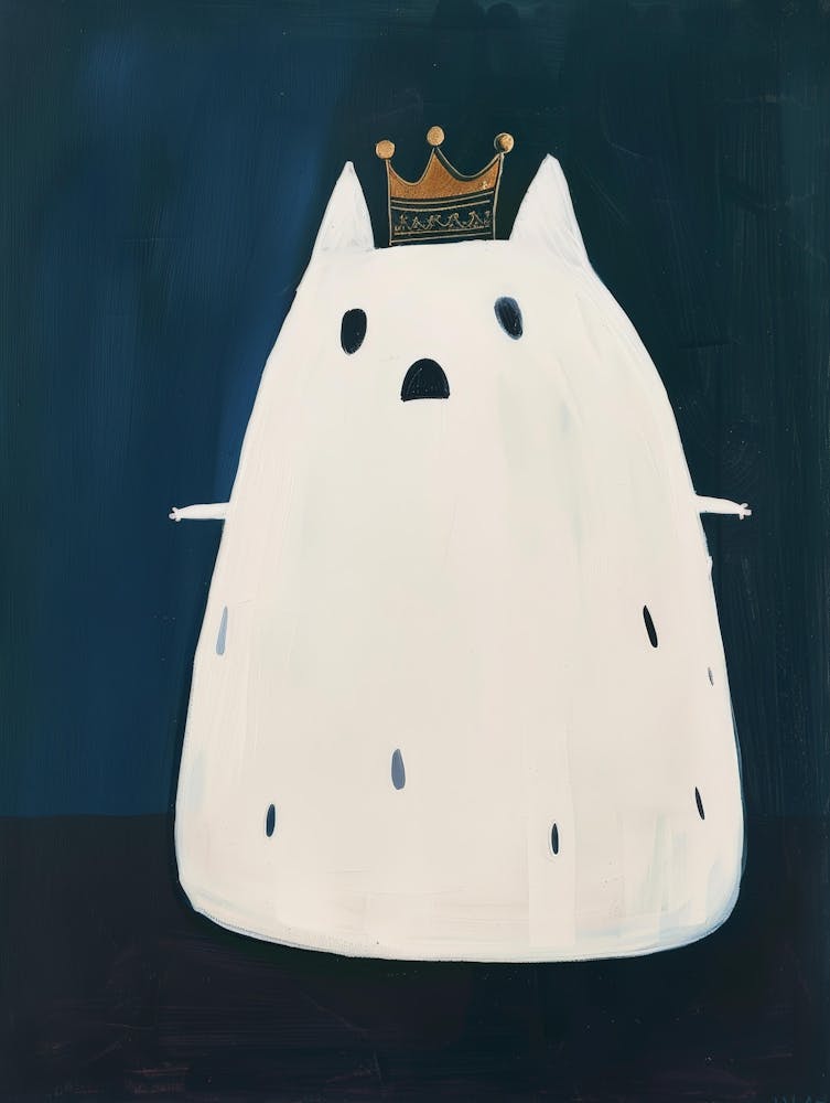 White Cat With Crown