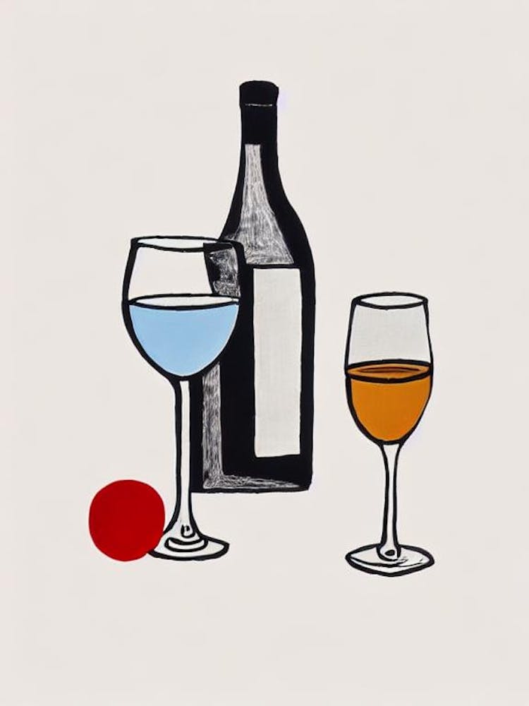 Côtes De Provence Rosé Picasso Line Drawing Cocktail Poster