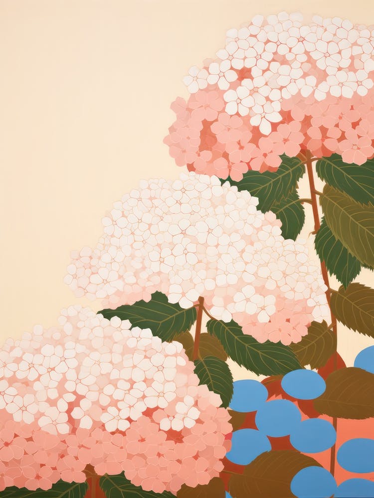 Hydrangeas Flower Big Bold Illustration 4