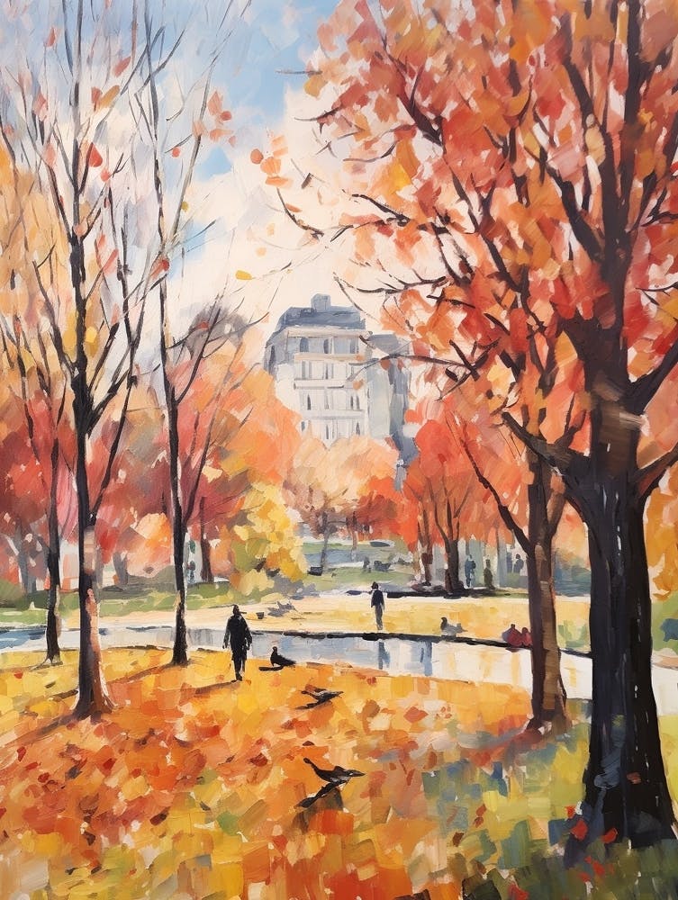 Autumn City Park Painting St James Park London