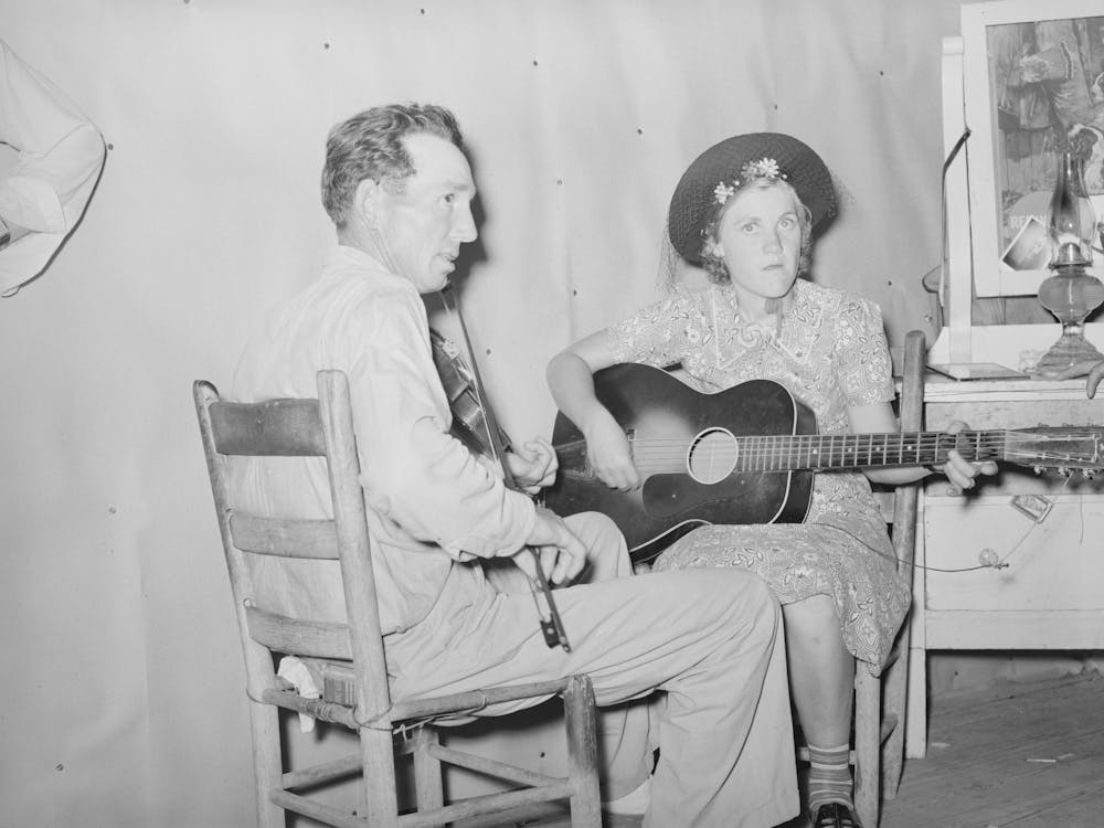 The Band At Square Dance In Rural Section Of Hills Near Mcalester, Pittsburg County, Oklahoma,Sharecropper S