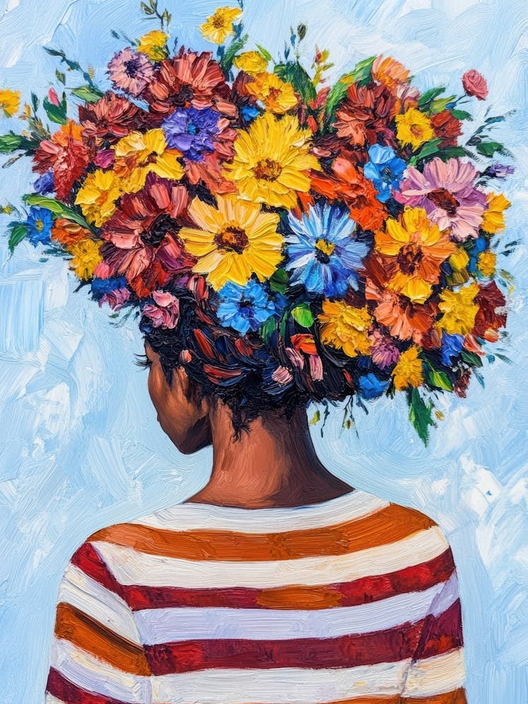 Flowers On A Woman'S Head