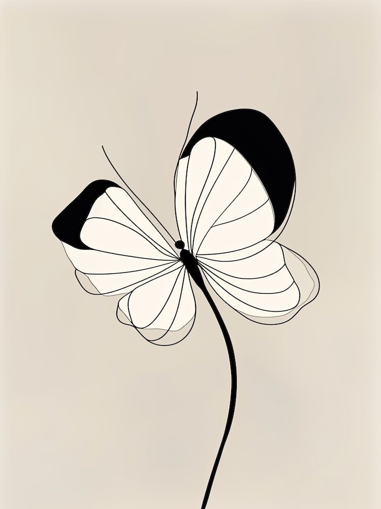 Butterfly Line Art Abstract 5