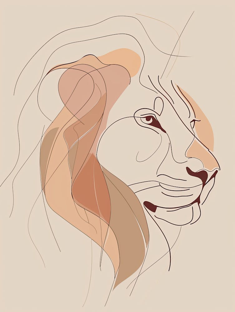 Lion - Boho, Line Art 5