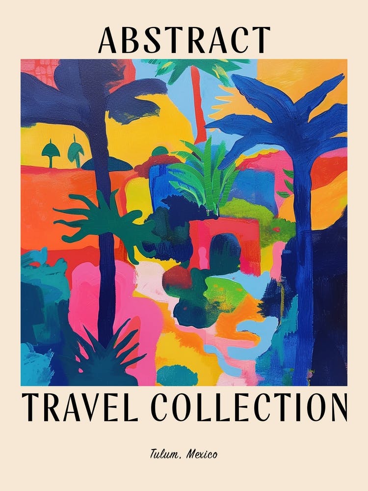 Abstract Travel Collection Poster Tulum Mexico 2