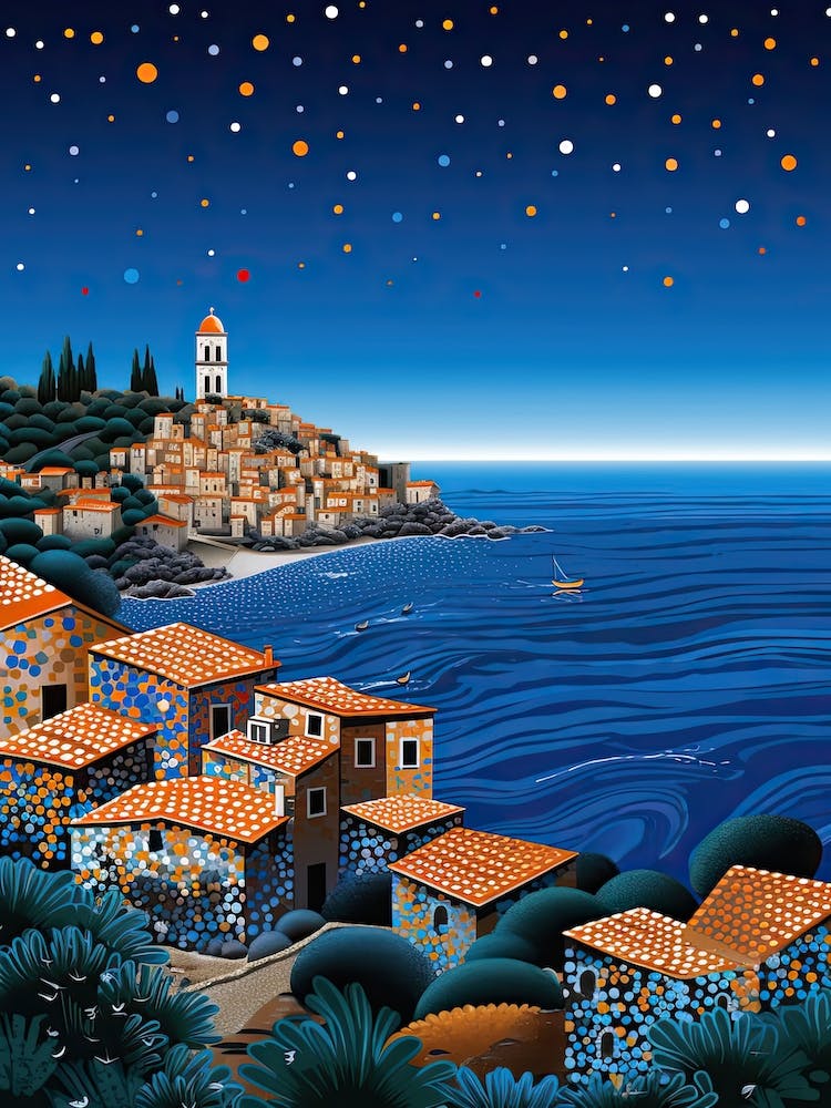 Cefalu, Italy, Illustration In The Style Of Pop Art 1