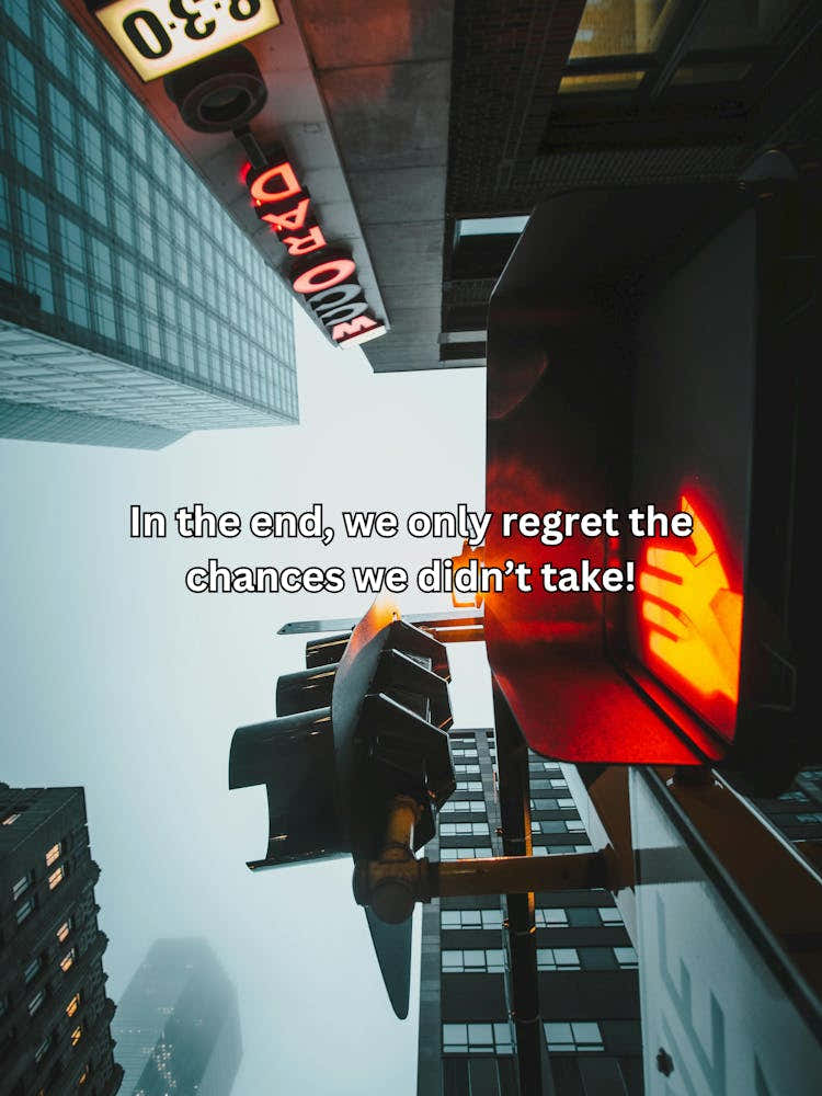 In The End, We Regret The Chances We Didn T Take