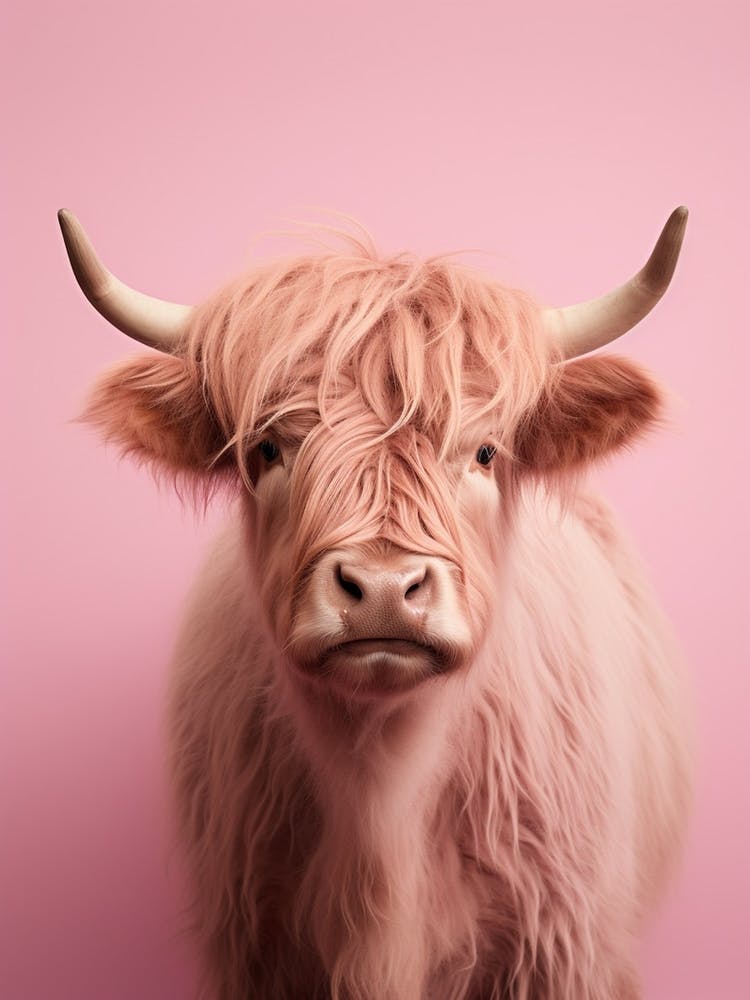 Portrait Rose Pastel de Vache Highland 2