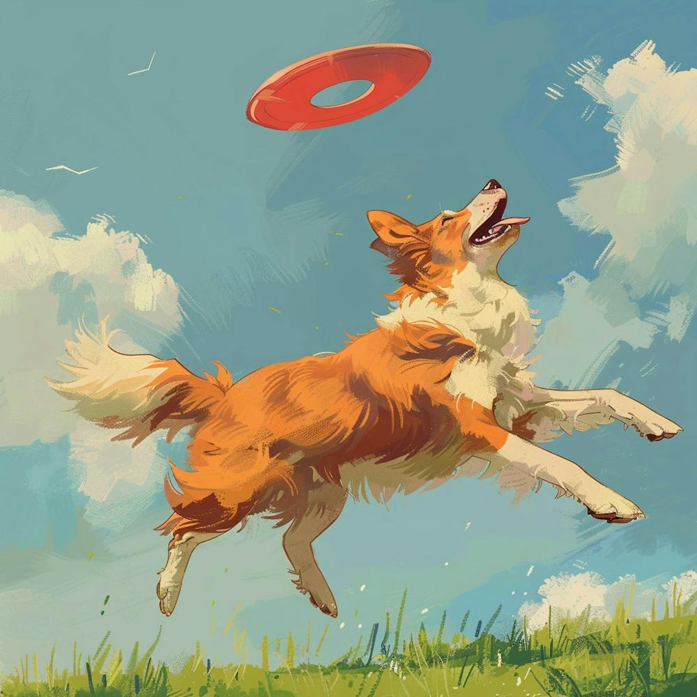 Dog Jumping For Frisbee