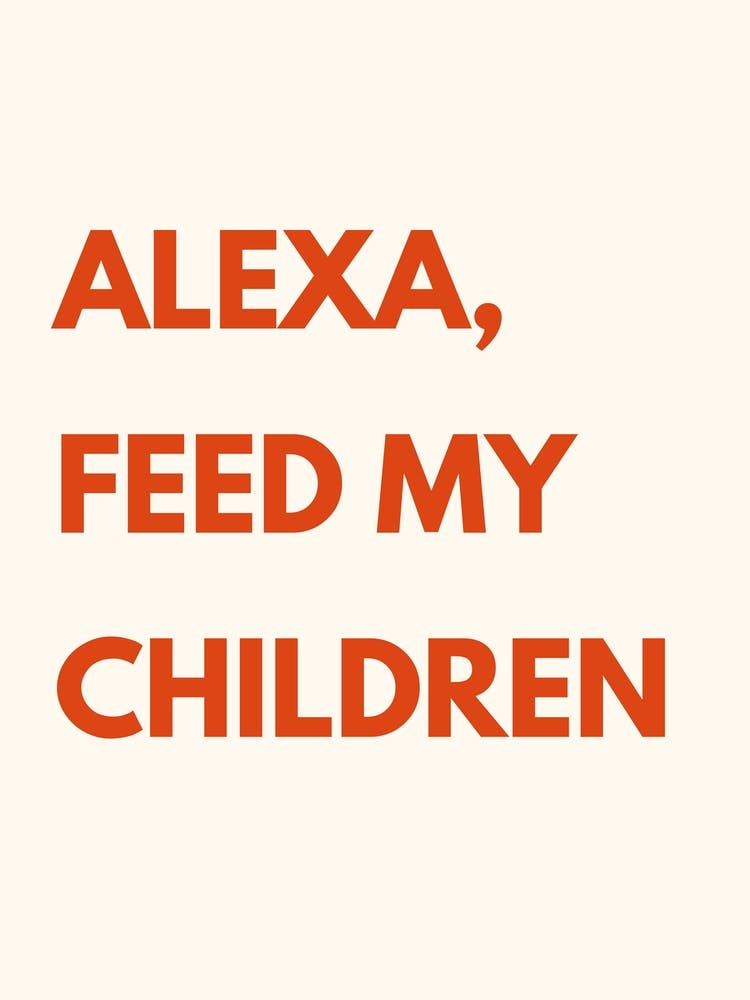 Alexa Feed My Children Kitchen Typography Cream Red