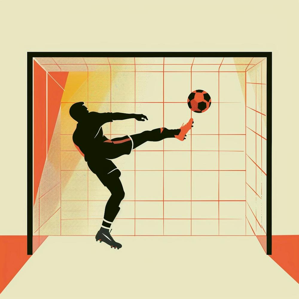 Soccer Player Kicking The Ball 3