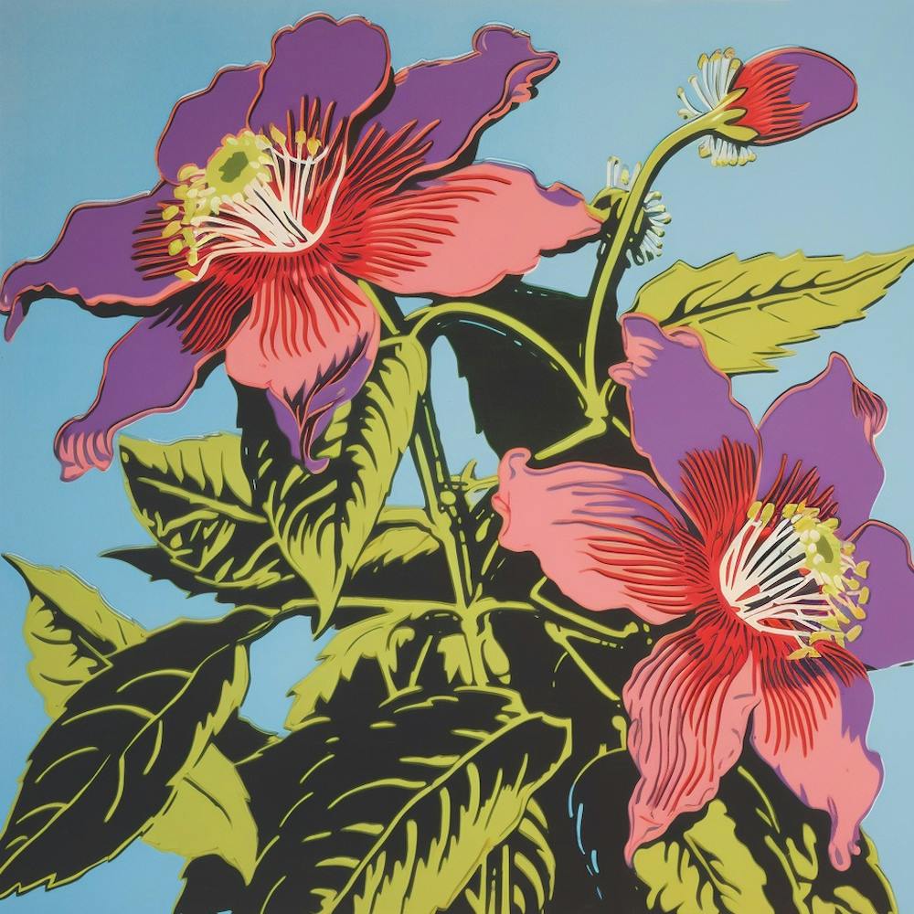 Passionflower 2 Pop Art Illustration Square