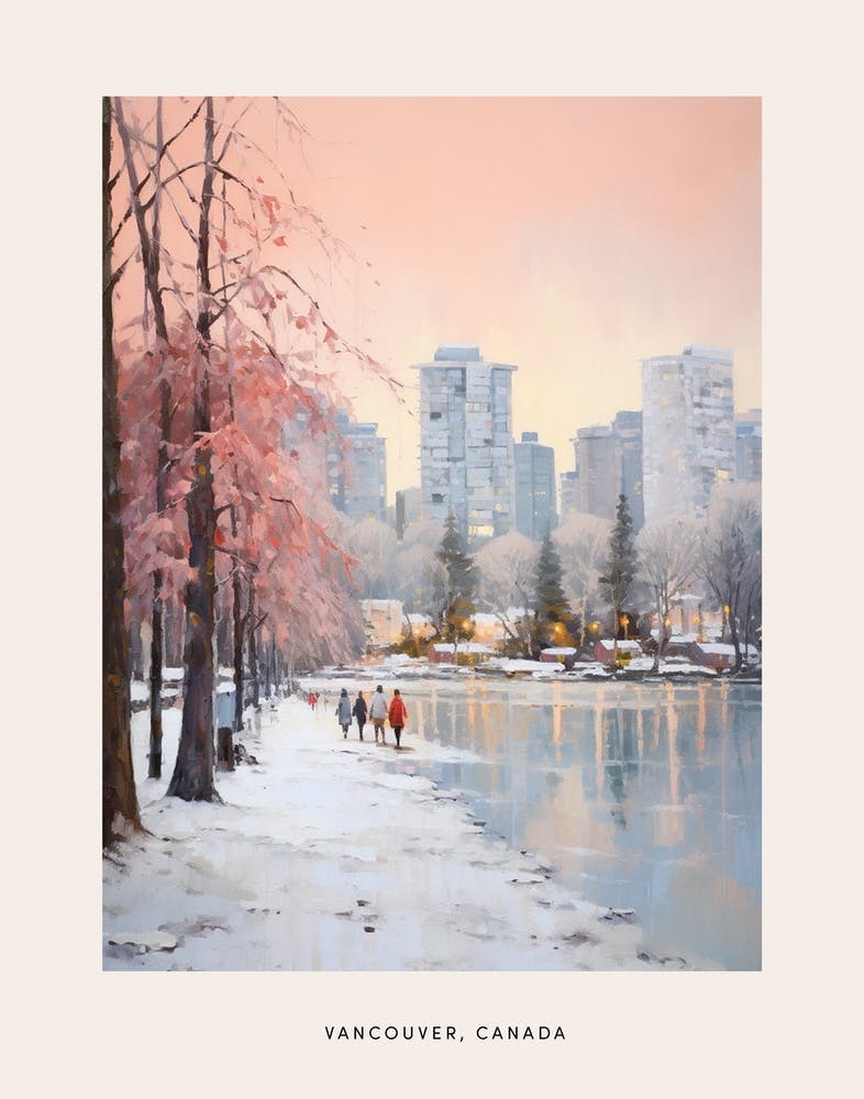 Dreamy Winter Painting Poster Vancouver Canada 1