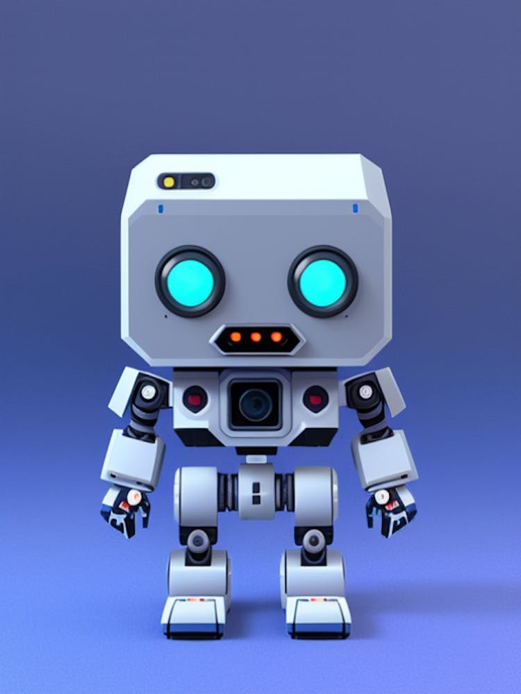 Robot On A Blue Background
