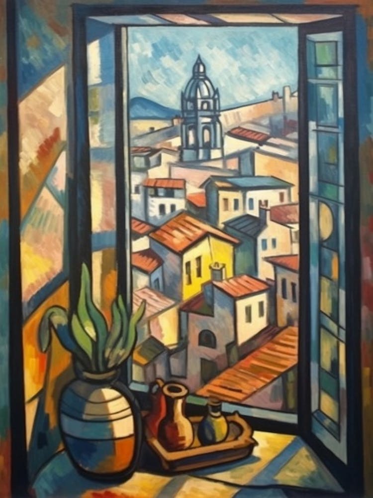 Window View Florence Of In The Style Of Cubism 1