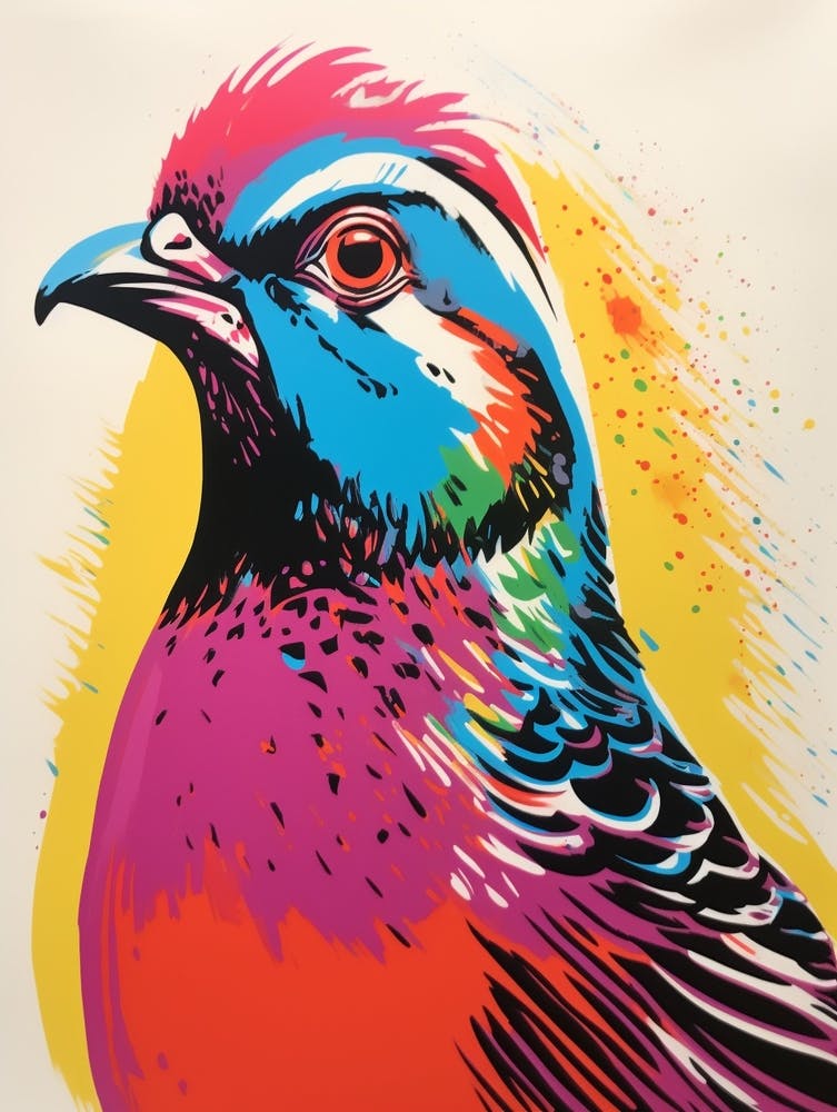 Oiseau style Andy Warhol Faisan 2